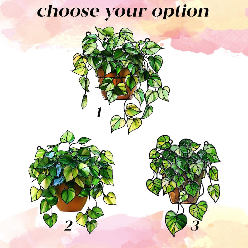 pothos painting Pothos Plant Acrylic Suncatcher - Faux Acrylic Window Hanging for Plant Lovers, Botanical Theme Home Art Decor, Garden Hanging