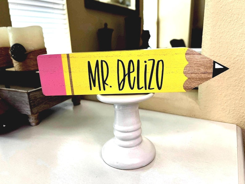 Personalized Teacher Pencil, Teacher Gift, Classroom Personalized Decor, Teacher Name Plate, Teacher Appreciation