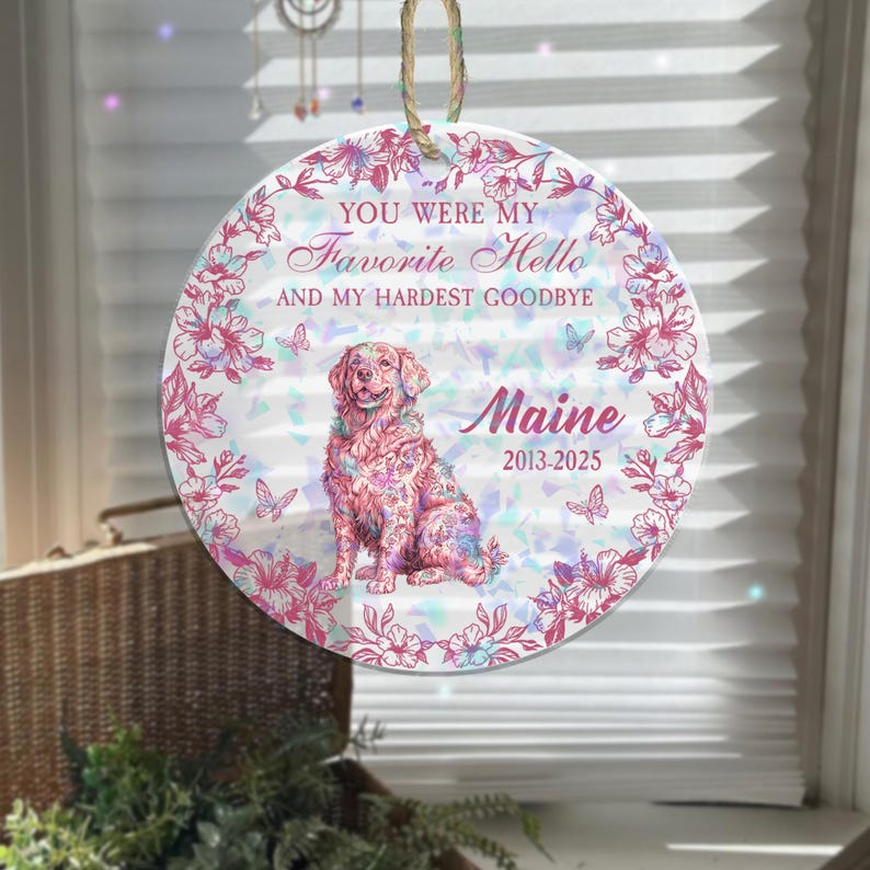 You Left Pawprint On Our Heart - Custom Shape Hologram Ornament, Acrylic Ornament, Dog Lover Ornament, Pet Loss Keepsake, Dog Memorial Gift