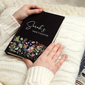 Retirement Gift for Women-Personalized New Chapter Journal with Wildflowers, Teacher Retirement Book, Coworker Farewell, Nurse New Beginning