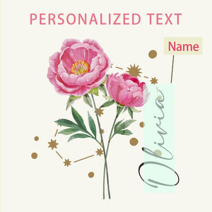 Personalized Birth Flower Vase, Custom Flower Vase with Birth Month, Zodiac Sign Vase, Birthday Gift for Her, Home Decor, Constellation Sign