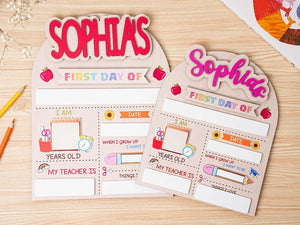 Custom First&Last Day of School Sign,Back to School Photo Prop for kids,Custom wood name sign,Personalized gift name sign,Kindergarten Sign