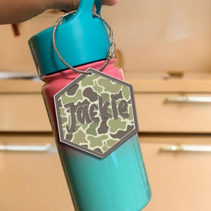 Camo Print Boy Acrylic Name Keychain, Custom Bag Name Tag, Cute Backpack Name Keychain For Kids, Diaper Bag Tag, Checkered Lunch Box Tag
