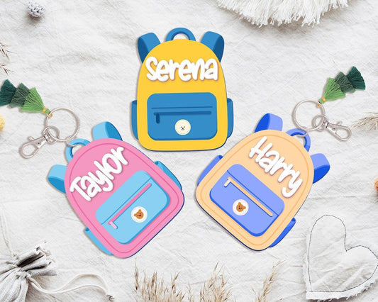 Custom Backpack Name Tag for Kids, Bookbag Keychain, Acrylic Back Tag, Diaper Bag Tag, Bag Tag for Boys, Back Tag For Girls,Kids Luggage Tag