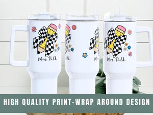 Custom Teacher Tumbler Personalized 40oz Teacher Tumbler with Handle Gifts for Teacher Appreciation Gift for Teacher Travel Mug Teacher Cup