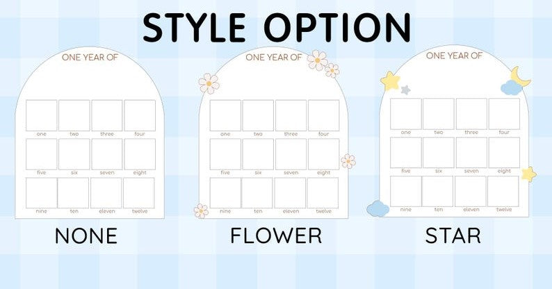 Personalized My First Year One Year of Photo Board, 12 Month Milestone Collage for Baby s 1st Birthday, 1st Birthday Gift for Boy Girl