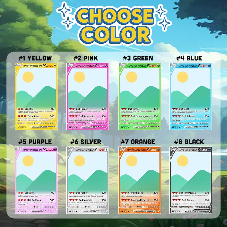 Fathers Day Gift for Dad | Personalized Pokedad Card | Anime Gift for Husband | Gamer Dad Gift from Kids | Card for Him, Gifts From Kids