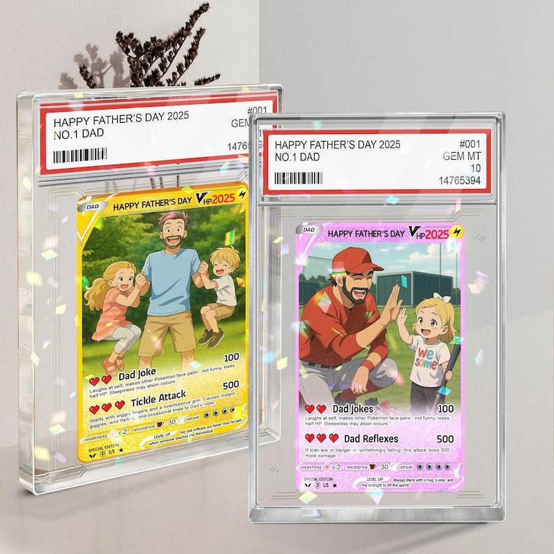 fathers day pokemon card Fathers Day Gift for Dad | Personalized Pokedad Card | Anime Gift for