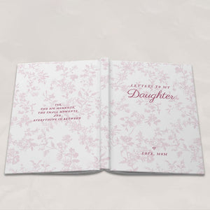 Letters to My Daughter Journal, Personalized Name Memory Book, Custom French Toile Keepsake Notebook, Baby Girl Shower Gift for New Mom