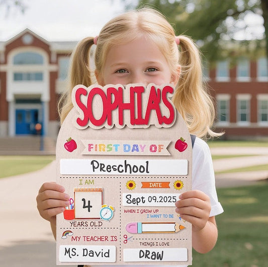 Custom First&Last Day of School Sign,Back to School Photo Prop for kids,Custom wood name sign,Personalized gift name sign,Kindergarten Sign