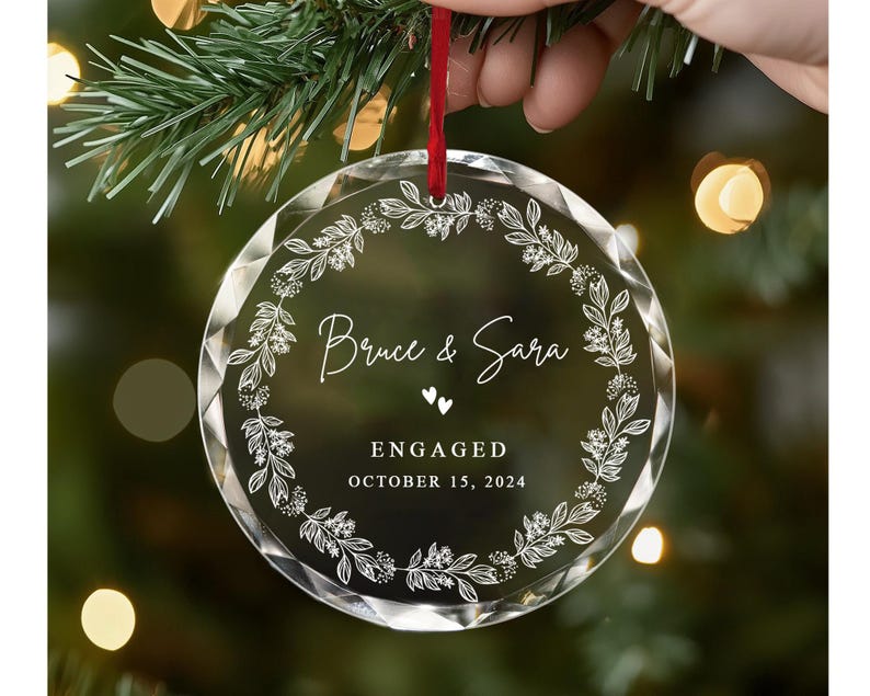 Custom Engagement Gifts, Engagement Ornament, Engaged Ornament Engagement Gift For Couple, Custom Ornaments, Personalized Ornaments