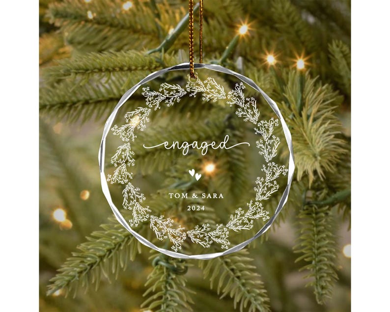 Custom Engagement Gifts, Engagement Ornament, Engaged Ornament Engagement Gift For Couple, Custom Ornaments, Personalized Ornaments