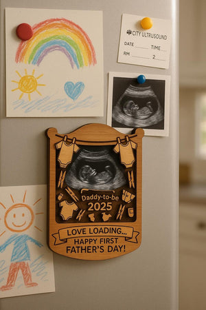 First Father s Day Gift from Bump Ultrasound Photo Magnet for New Dad, Expecting Dad, or Husband from Wife