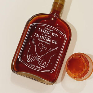 Personalized Whiskey Decanter Anniversary Gift, Custom Engraved Liquor Bottle
