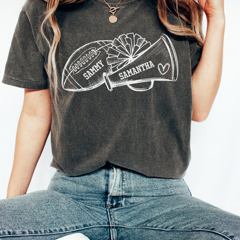 Custom Football Cheer Mom Shirt Family Gameday Mom of Both Shirt Football Cheer Gift for Mom Cheer and Football High School Football Shirt