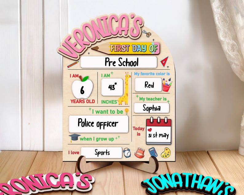 Custom First And Last Day School Sign,Back to School Board,Interchangable,First Day of School,Dry Erase,Reusable,Preschool Prop,Kid Gift