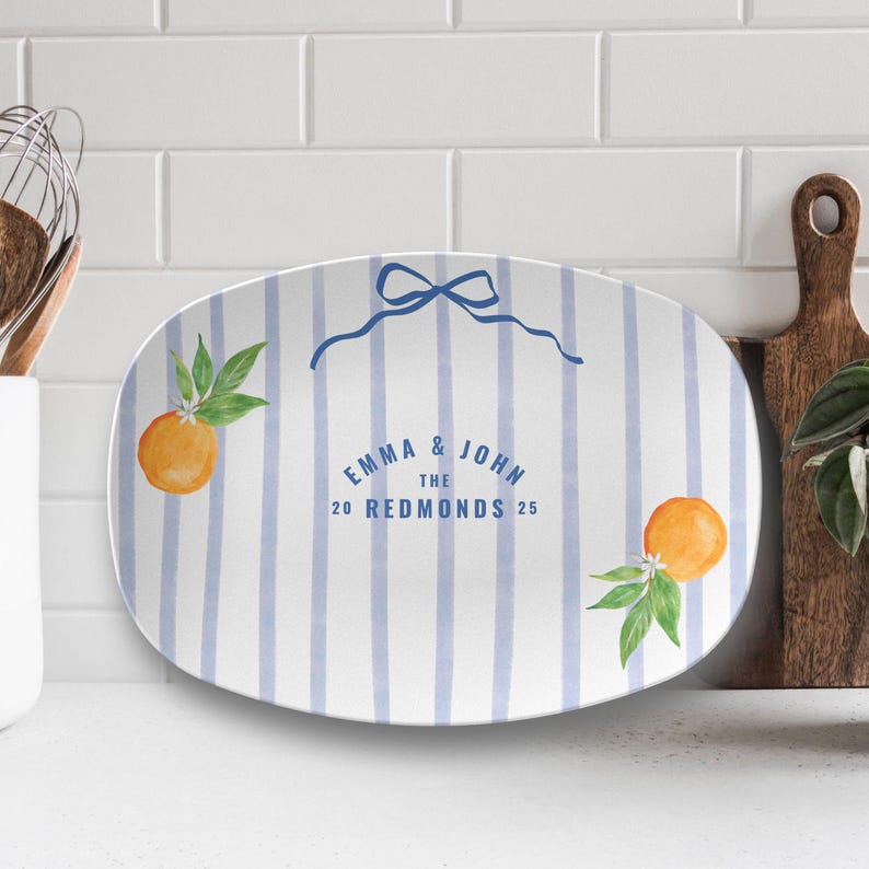 Custom Couples Plate, Personalized Last Name Wedding Gift, Custom Newlywed Gift, Custom Serving Platter, Newlywed Custom Wedding Gift