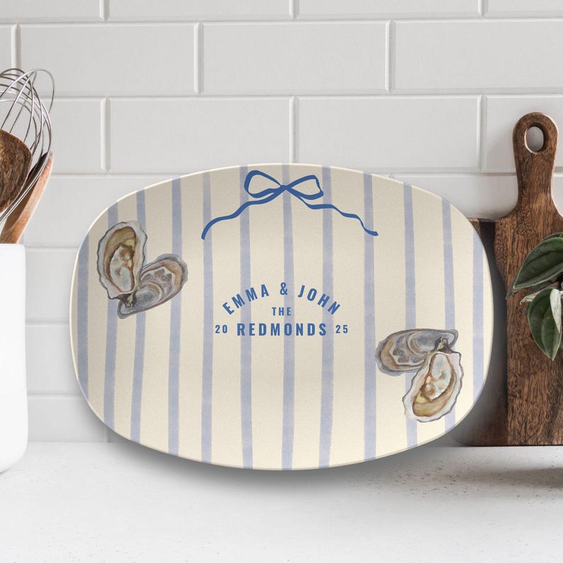 Custom Couples Plate, Personalized Last Name Wedding Gift, Custom Newlywed Gift, Custom Serving Platter, Newlywed Custom Wedding Gift