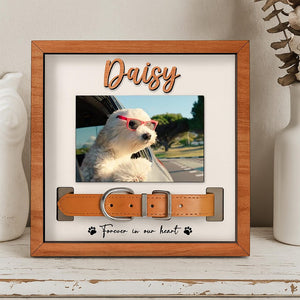 Personalized Pet Memory Frame, Dog Collar Shadow Box, Custom Pet Photo Gift, Pet Loss Sympathy Gift, Forever Loved Dog Memorial