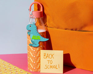 Personalized Dinosaur Keychain for Kids, Custom Backpack Kid Name, Back to School Gift, Cute Dino Bag Charm, Lunch Box Tag, Diaper Bag Tag