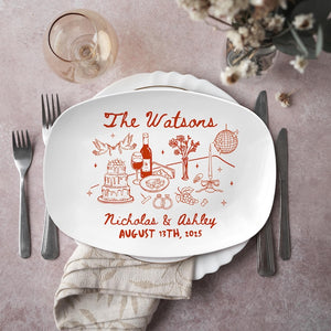 Custom Wedding Platter, Wedding Gift for Newlyweds, New Home Gift, Whimsical Wedding Platter Gift, Unique Keepsake for Bride and Groom