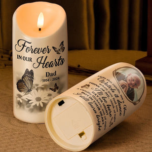 Custom Memorial Candle LED Light with Photo, Personalized Remembrance Candle, In Memory Of Gift, Hand-Poured Soy Candle