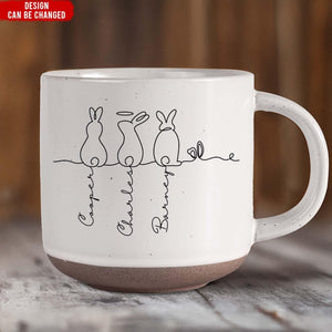 Cute Bunny Line Art - Personalized Rabbits Mug, Bunny Dad Mug, Bunny Mom Mug,Bunny Lover Mug,Pet Rabbit Gifts,Bunny Coffee Mugs,Animal Lover