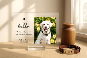 Custom Pet Memorial Plaque: Personalized Photo Acrylic Dog or Cat Sympathy Gift