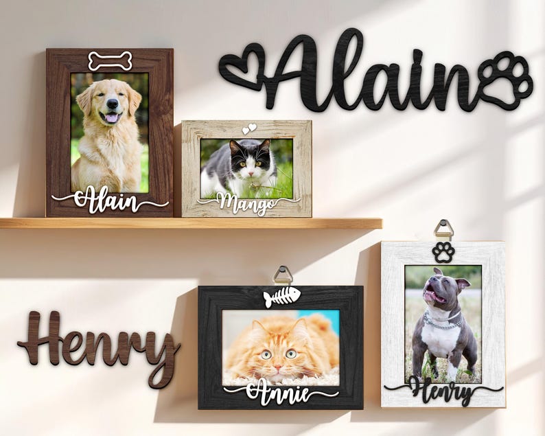 Personalized Pet Picture Frame,Dog Frame,Dog Memorial Gift,Pet Name Photo,Cat Dog Lover,Cat Memorial,Pet Portrait,New Pet Gift,Pet Keepsake