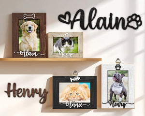 Personalized Pet Picture Frame,Dog Frame,Dog Memorial Gift,Pet Name Photo,Cat Dog Lover,Cat Memorial,Pet Portrait,New Pet Gift,Pet Keepsake