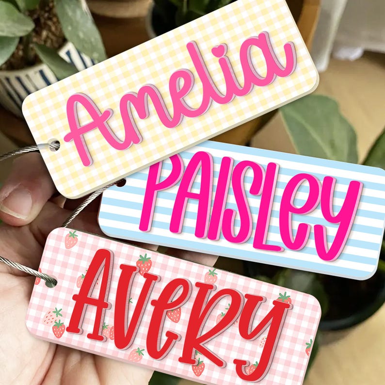 Personalized Back To School Kids Girl Gift, Custom Acrylic Name Tag, Backpack Name Tag, Diaper Bag, Custom Name Keychains, Lunchbox Name Tag