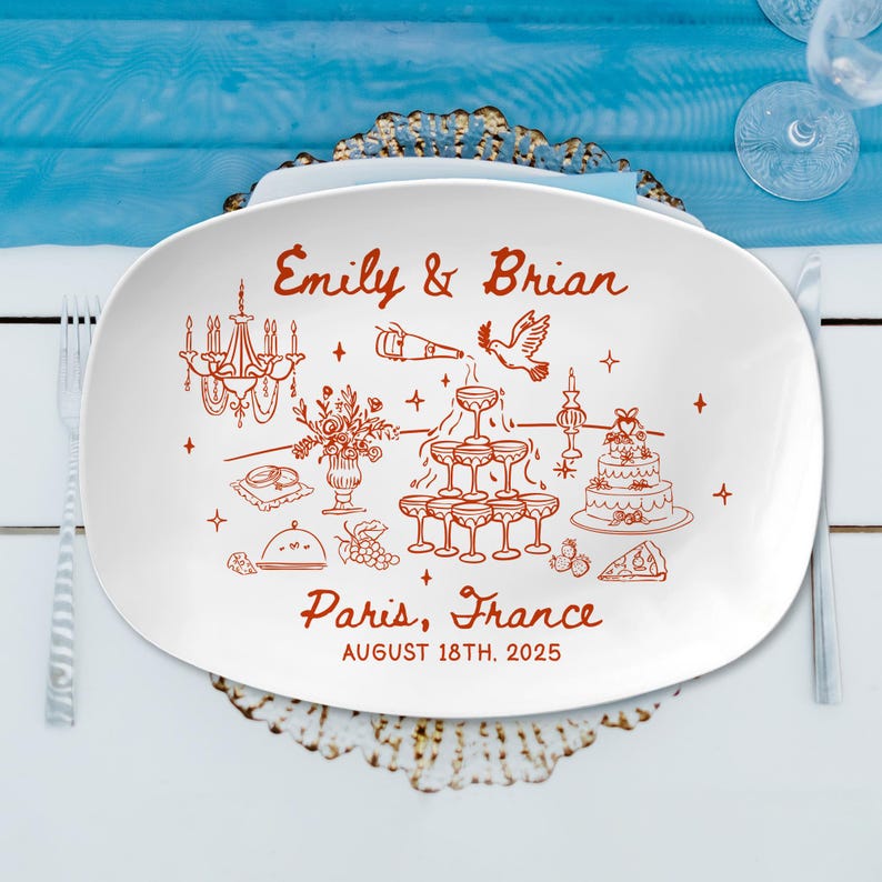 Custom Wedding Gift for Couple, Wedding Platter Gift, Custom Bridal Gift Platter With Names, Unique Wedding Decor Plate, Wedding Keepsake