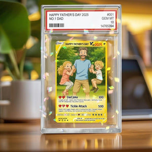 Personalized Father s Day Gift, Anime Trading Card Style Photo Acrylic Plaque, Gamer Dad Gift from Kid, Custom New Dad or Husband Gift