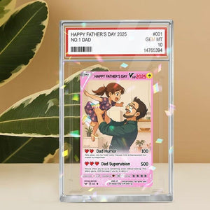 Personalized Father s Day Gift, Anime Trading Card Style Photo Acrylic Plaque, Gamer Dad Gift from Kid, Custom New Dad or Husband Gift