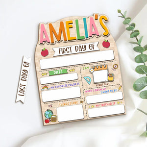First And Last Day School Sign, Back To School Sign, Kindergarten 1st Day Of School Board, Wooden School Sign, Custom Sign Gifts For Kid