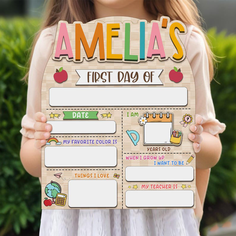 First And Last Day School Sign, Back To School Sign, Kindergarten 1st Day Of School Board, Wooden School Sign, Custom Sign Gifts For Kid