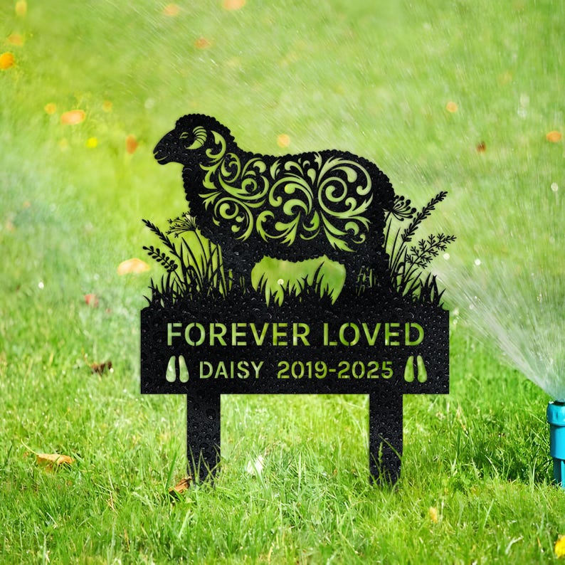 Personalized Sheep Memorial Stake,Sheep Name Sign,Sheep Loss Memorial,Sympathy Gift,Pet Grave Marker,Memorial Gifts,Garden Decor,Pet Tribute