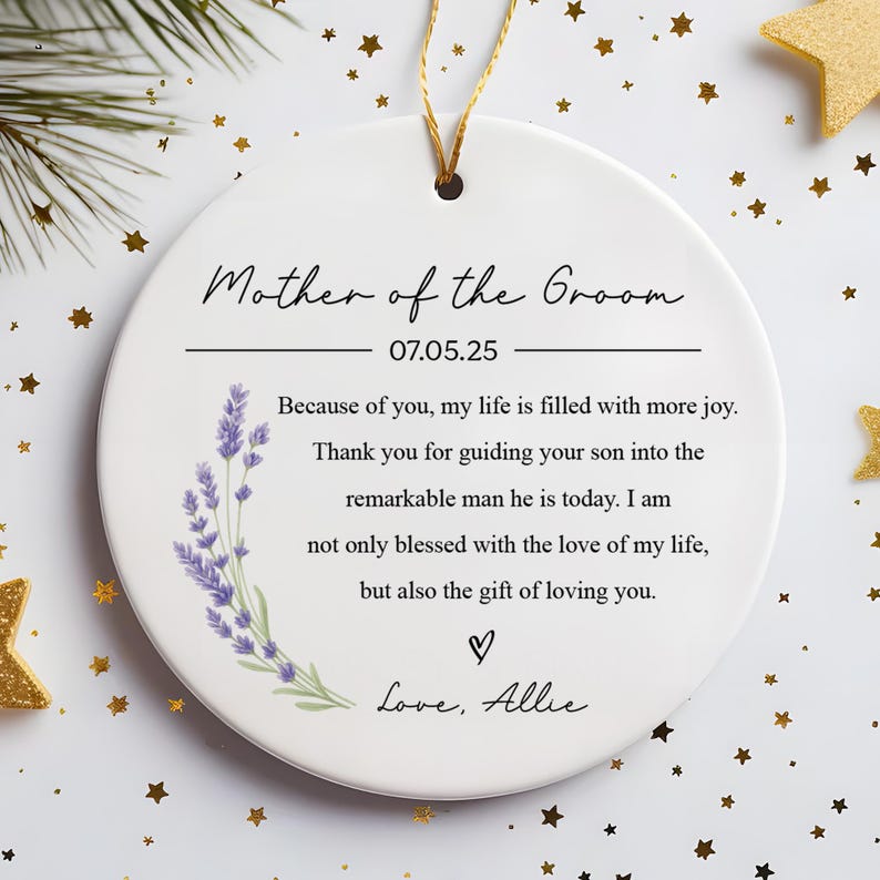 Custom Wedding Ornament Personalised Mother of Groom Bride Gift Gift From Daughter To My Mother On My Wedding Day Wedding Bridal Party Gifts