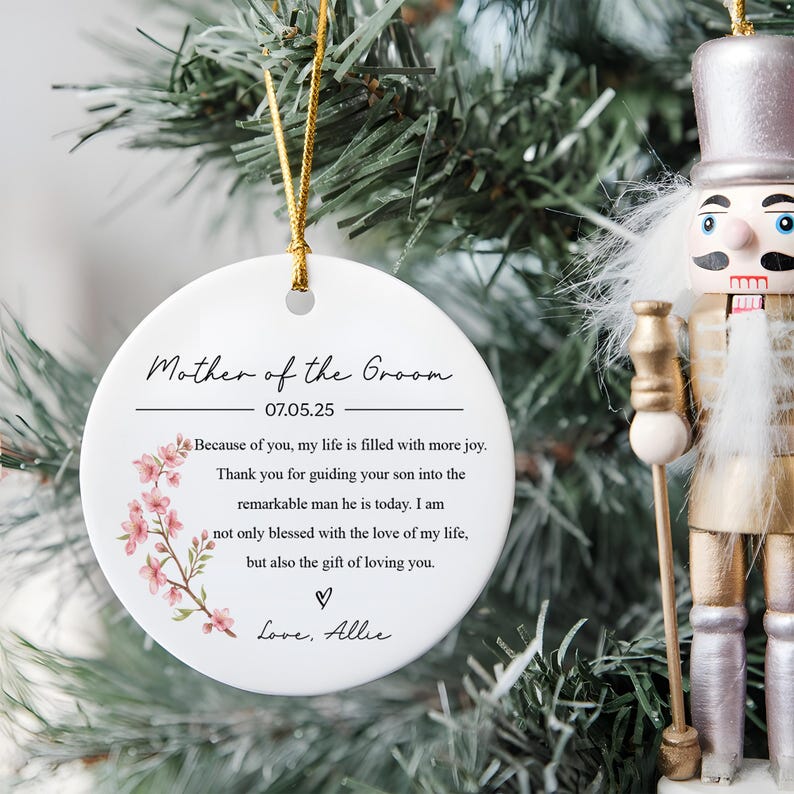 Custom Wedding Ornament Personalised Mother of Groom Bride Gift Gift From Daughter To My Mother On My Wedding Day Wedding Bridal Party Gifts
