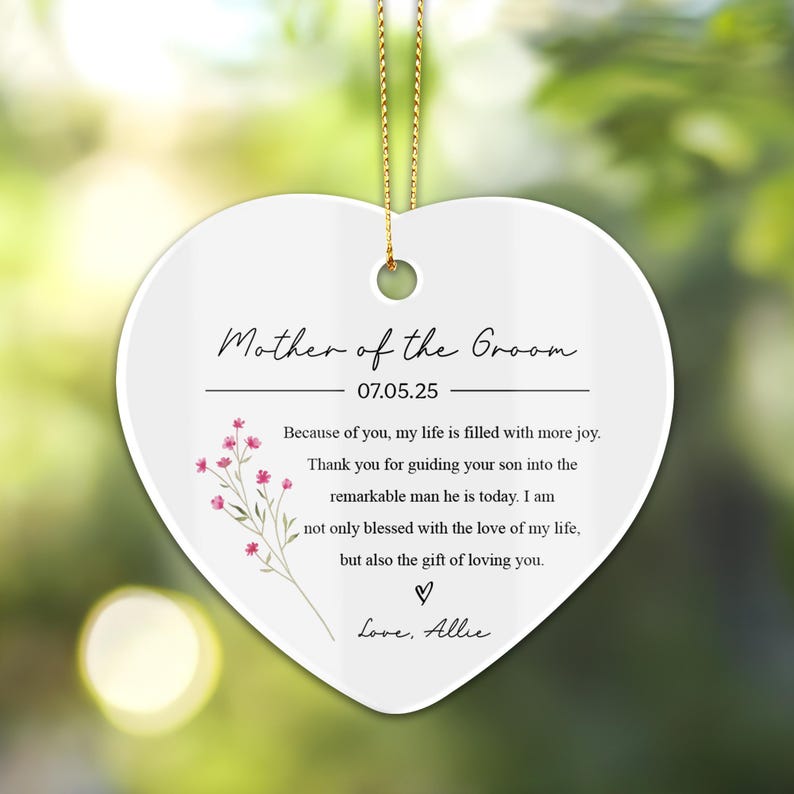 Custom Wedding Ornament Personalised Mother of Groom Bride Gift Gift From Daughter To My Mother On My Wedding Day Wedding Bridal Party Gifts