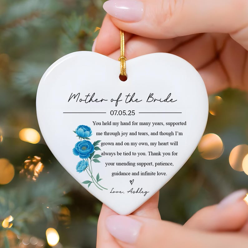 Custom Wedding Ornament Personalised Mother of Groom Bride Gift Gift From Daughter To My Mother On My Wedding Day Wedding Bridal Party Gifts