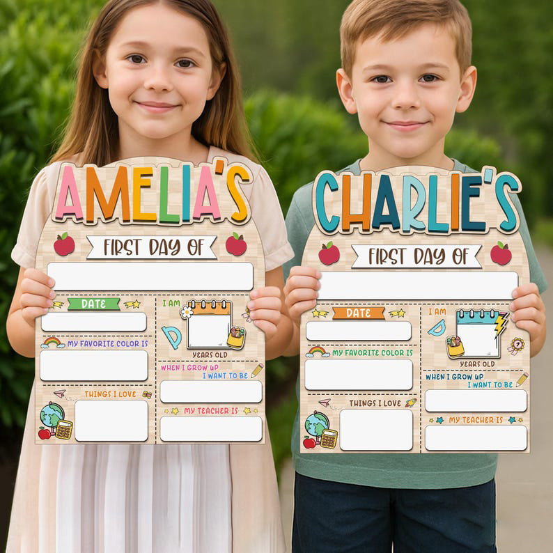 First And Last Day School Sign, Back To School Sign, Kindergarten 1st Day Of School Board, Wooden School Sign, Custom Sign Gifts For Kid