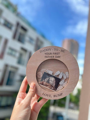 Daddy-to-Be Wooden Magnet First Father s Day Gift from Bump with Ultrasound Photo or Custom Message Keepsake