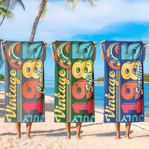 40th Birthday Retro Beach Towel, 40th Birthday Gifts 40th Birthday Party, 1985 Vintage Birthday Gift, Retro Style, 40th Birthday for Women