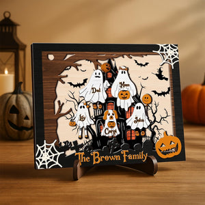 Personalized Halloween Ghost Family Wood Sign, Our Boo Crew, Halloween Family Sign, Cute Halloween Decor, Creepy Kooky Spooky Wall Decor