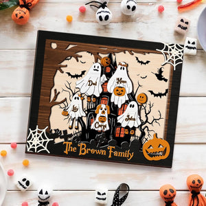 Personalized Halloween Ghost Family Wood Sign, Our Boo Crew, Halloween Family Sign, Cute Halloween Decor, Creepy Kooky Spooky Wall Decor