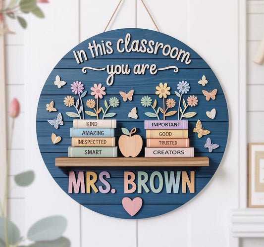 In This Classroom Sign, Teacher Door Hanger, Teacher Welcome Sign, Classroom Door Sign, Teacher Door Sign, Teacher Gift, Classroom Decor
