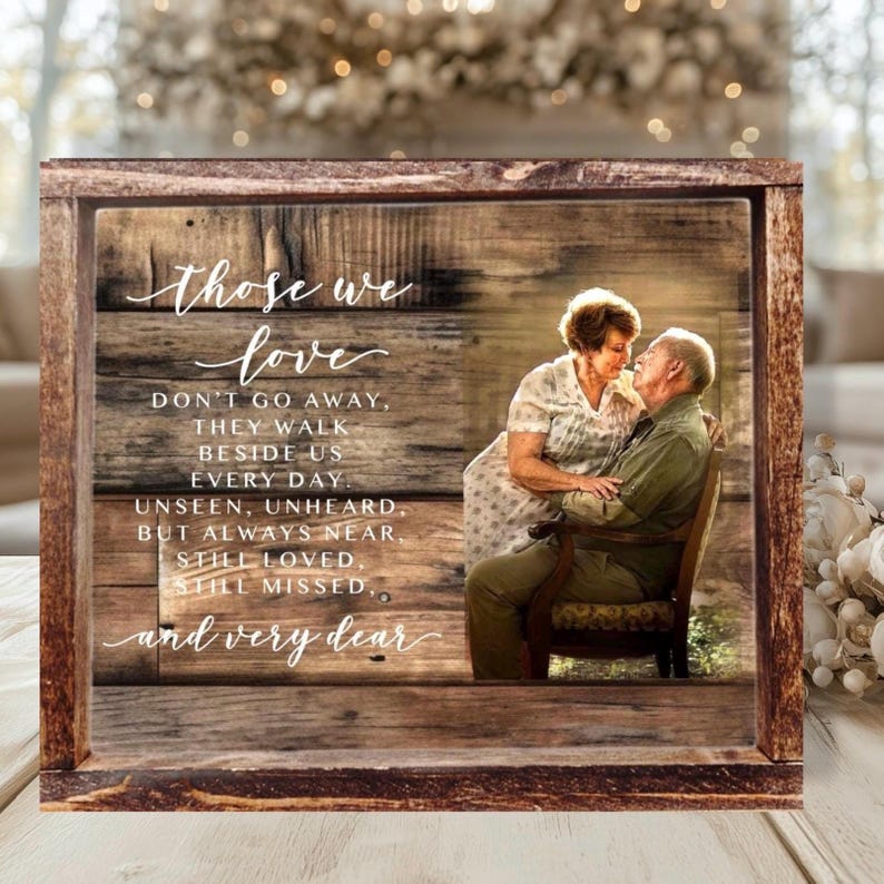 Memorial Photo Gift: Custom Wood Picture Frame, Sympathy Gift