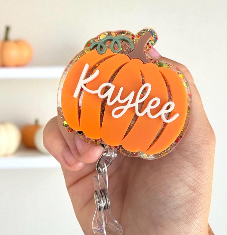 Fall Badge Reel | Pumpkin Badge Reel | Teacher Badge Reel | Nurse Badge Reel | Cute Fall Badge Reel Gift | Acrylic Badge Reel