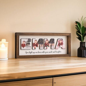 Wooden Name Picture Frame Personalized Baby Room Sign Custom Photo Frame